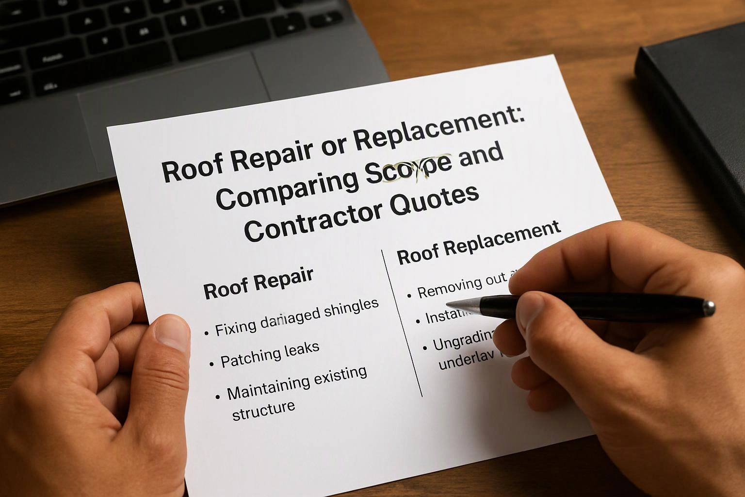 Roof Repair or Replacement: Comparing Scope and Contractor Quotes in Bellevue, Washington